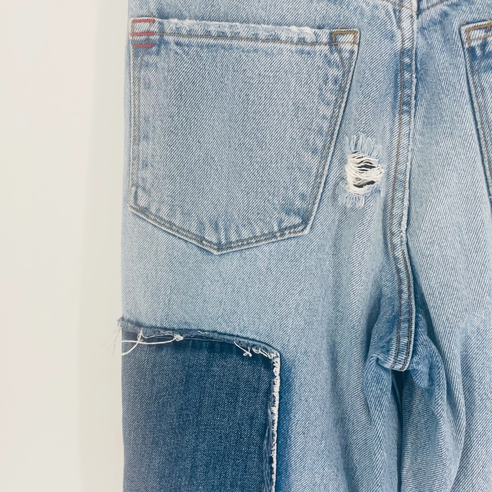 BDG Urban Outfitters Slim Straight Patchwork Distressed Jeans Light Wash Size 27 - Picture 11 of 14